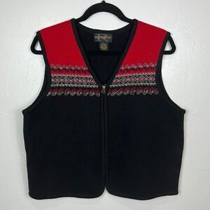 Requirements Vintage Wool Zip Up Sweater Vest Size L